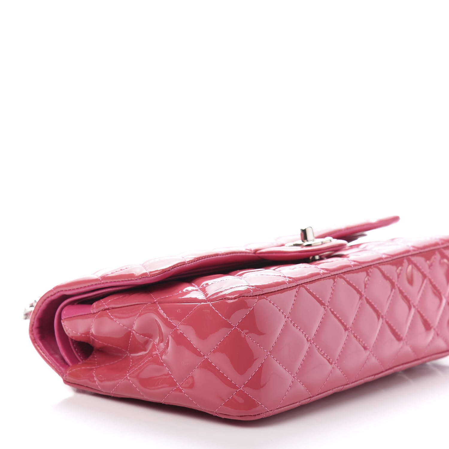 Chanel Patent Quilted Medium Double Flap Fuchsia 10 of 13