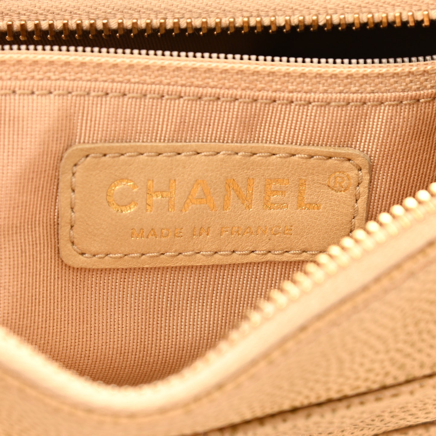 Caviar Quilted Timeless CC Shoulder Bag Beige