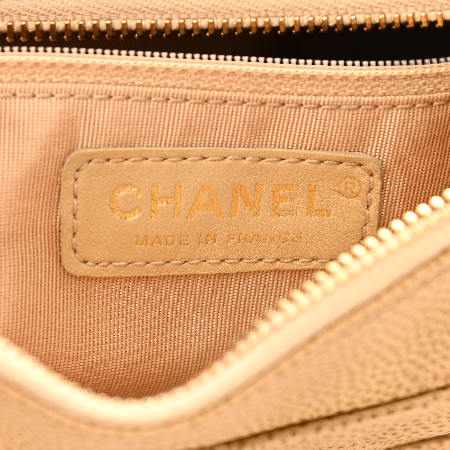 Chanel Caviar Quilted Timeless CC Shoulder Bag Beige 6 of 10