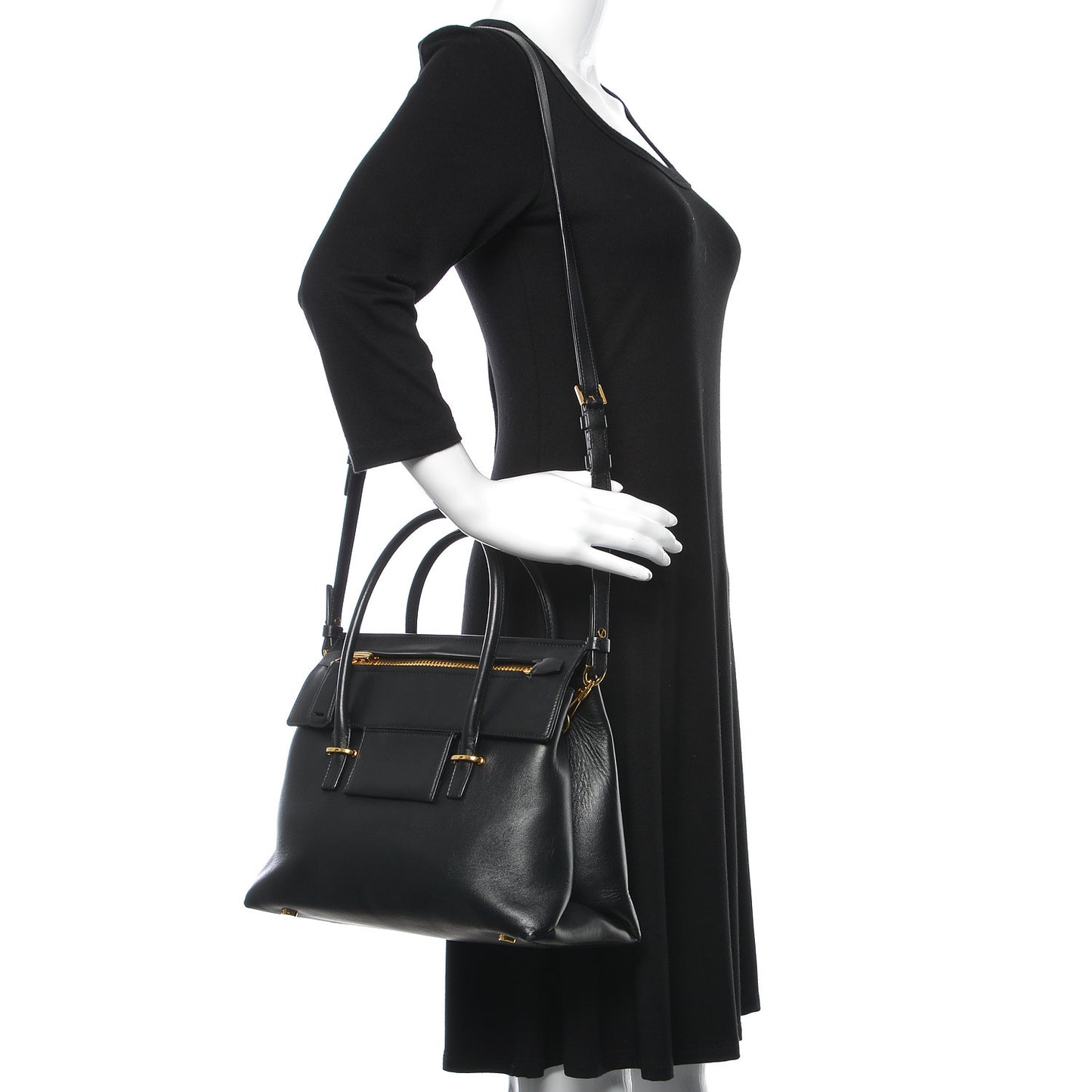 Smooth Calfskin Medium Icon Bag Black