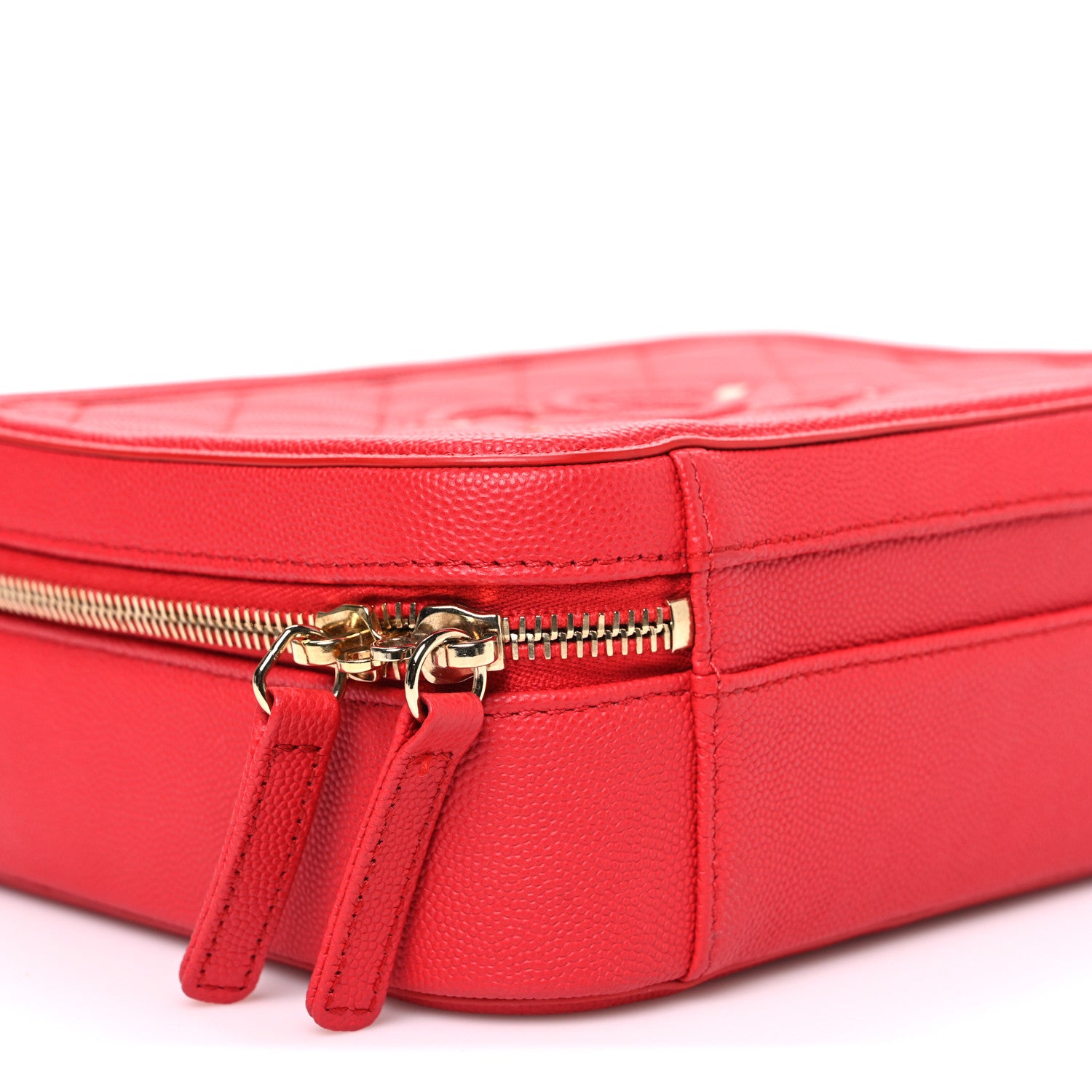 Chanel Caviar Quilted Medium CC Filigree Vanity Case Red 9 of 10