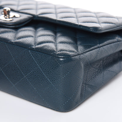 Chanel Caviar Quilted Medium Double Flap Dark Turquoise 9 of 13
