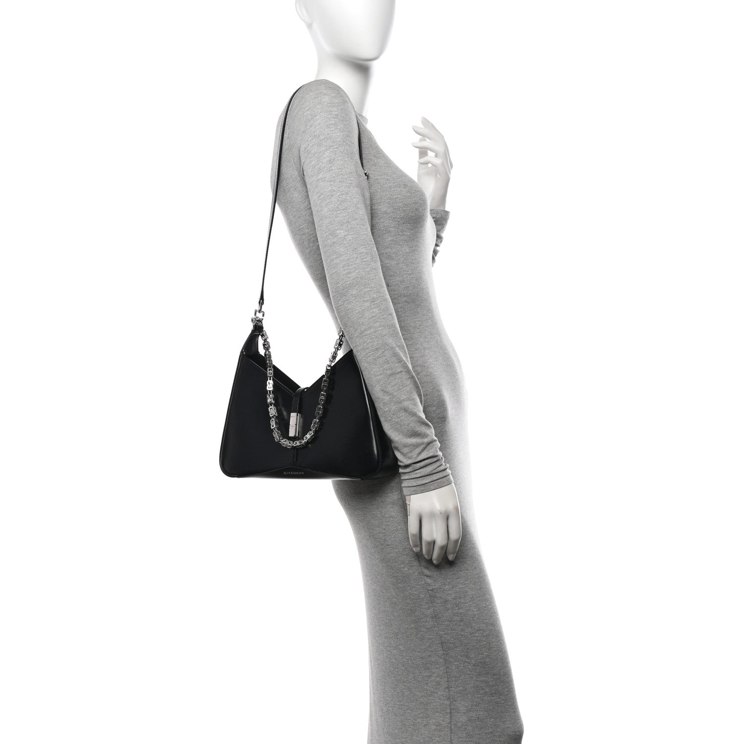 Givenchy Box Calfskin Small Zipped Cut Out Shoulder Bag Black 2 of 9