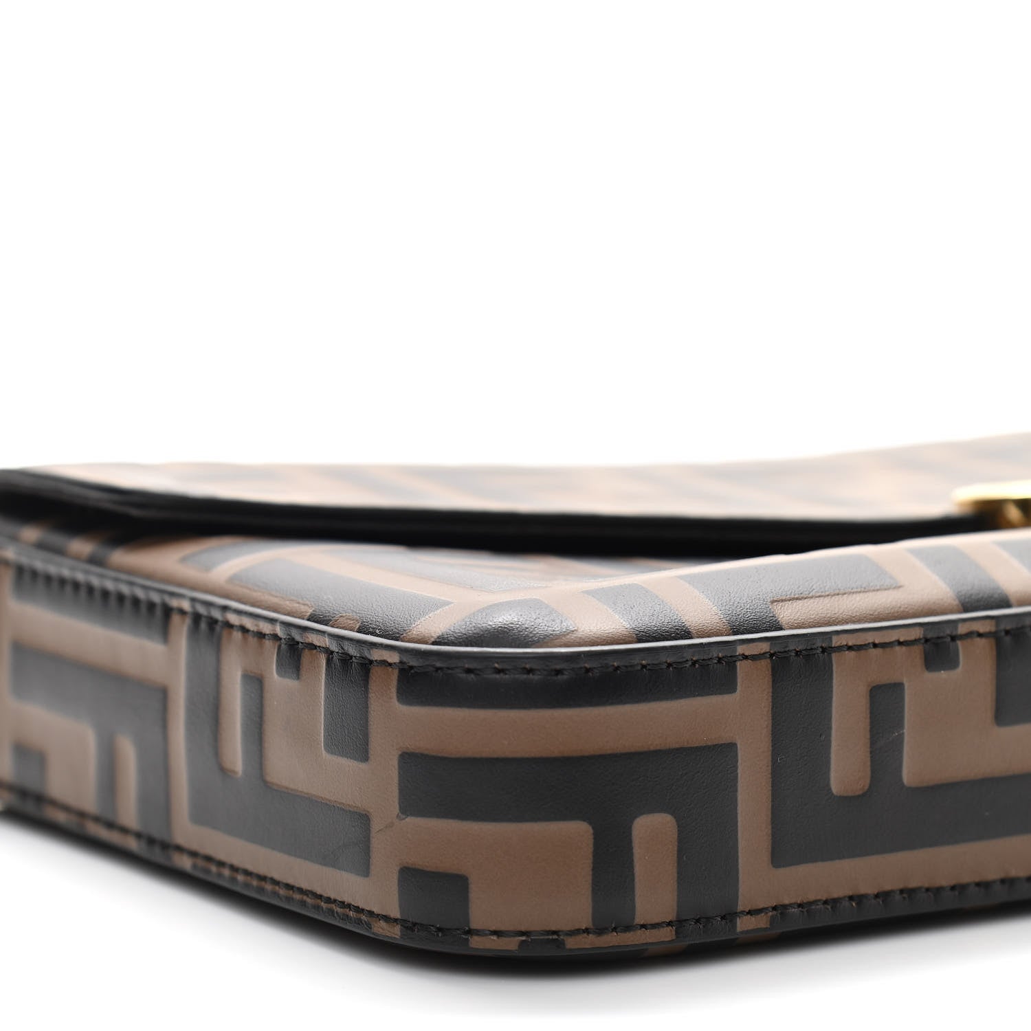 Fendi Vitello Soft F is Fendi Bi-Color FF 1974 Embossed Envelope Wallet On Chain with Pouches Maya Black 10 of 12