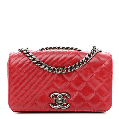 Chanel Glazed Calfskin Quilted Small Coco Boy Flap Red 1 of 11