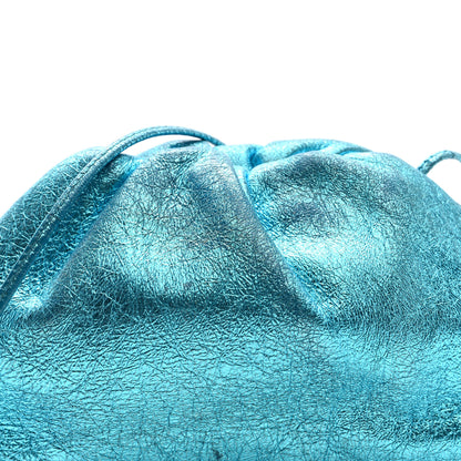 Bottega Veneta Metallic Crushed Calfskin The Mini Pouch Sky Blue 8 of 10
