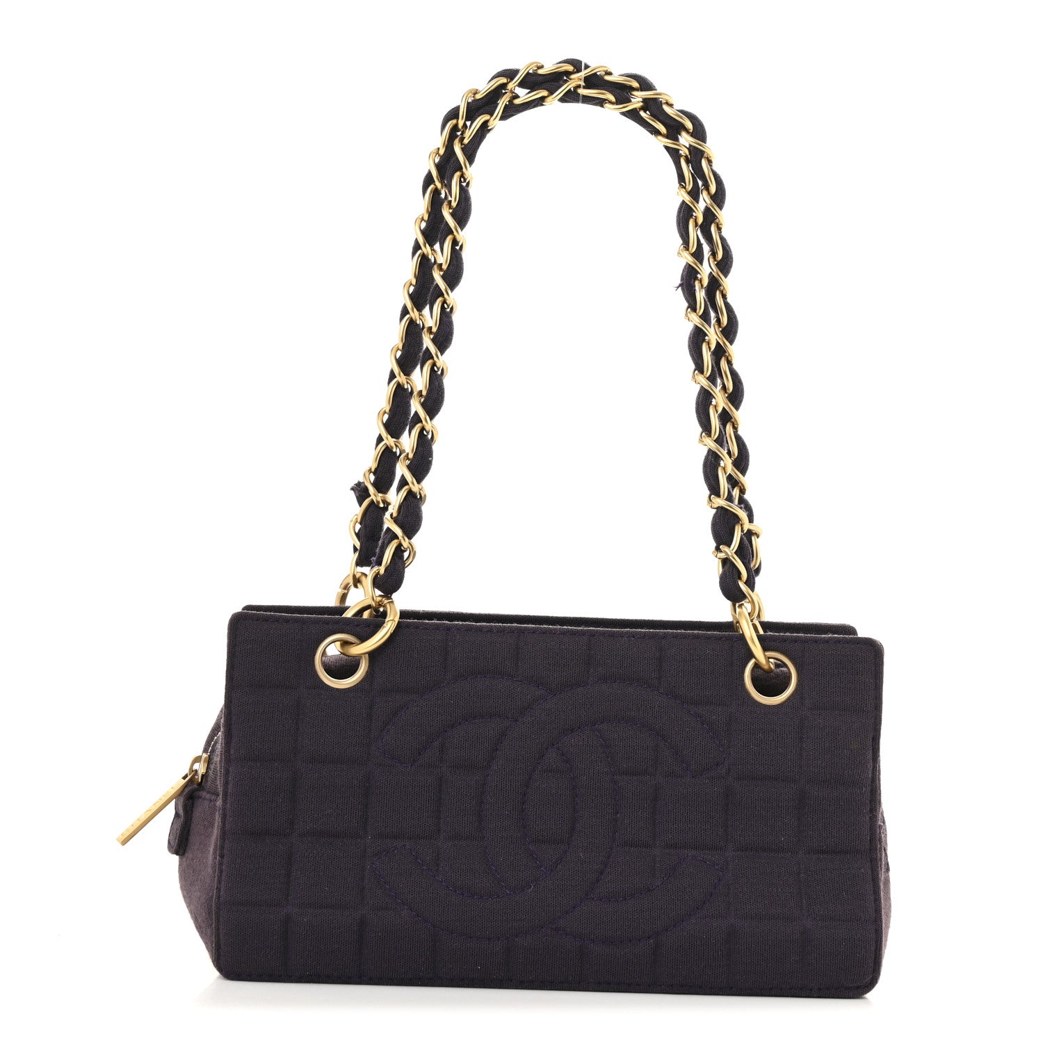 Chanel Jersey Quilted CC Chocolate Bar Bag Purple 1 of 13