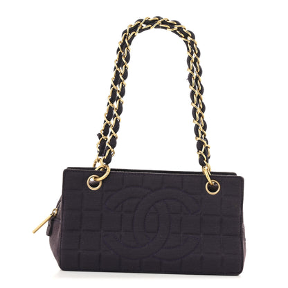 Chanel Jersey Quilted CC Chocolate Bar Bag Purple 1 of 13