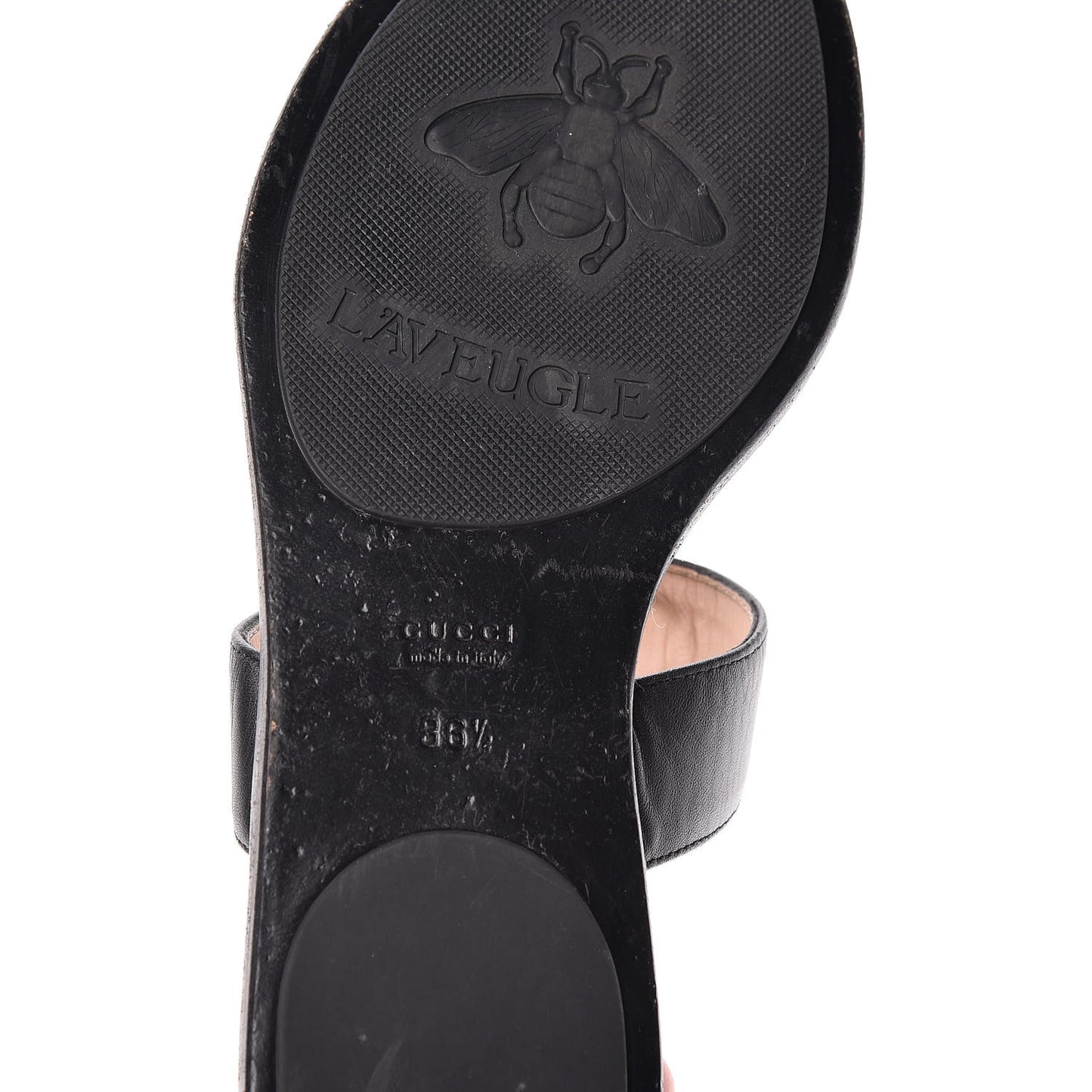 Calfskin GG Marmont Thong Sandals 36.5 Black