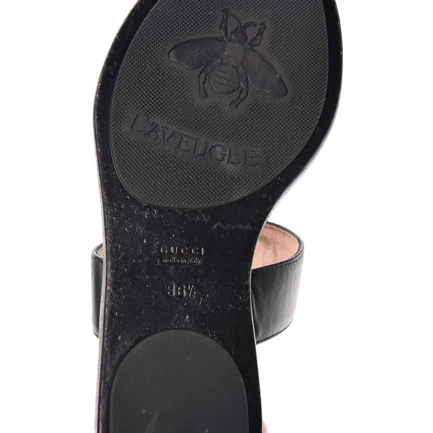 Gucci Calfskin GG Marmont Thong Sandals 36.5 Black 12 of 17