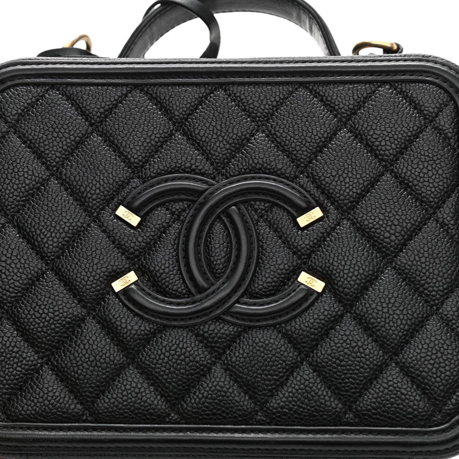 Chanel Caviar Quilted Medium CC Filigree Vanity Case Black 11 of 12