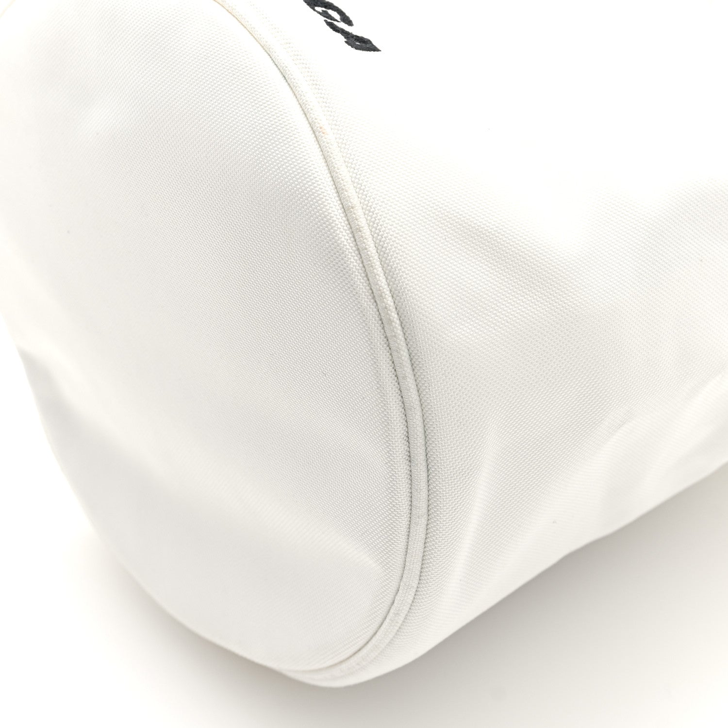 Balenciaga Recycled Sport Nylon Logo Embroidered Wheel Drawstring Bucket Bag XS White 9 of 9