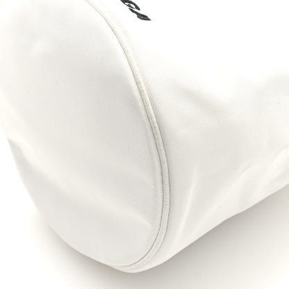 Balenciaga Recycled Sport Nylon Logo Embroidered Wheel Drawstring Bucket Bag XS White 9 of 9