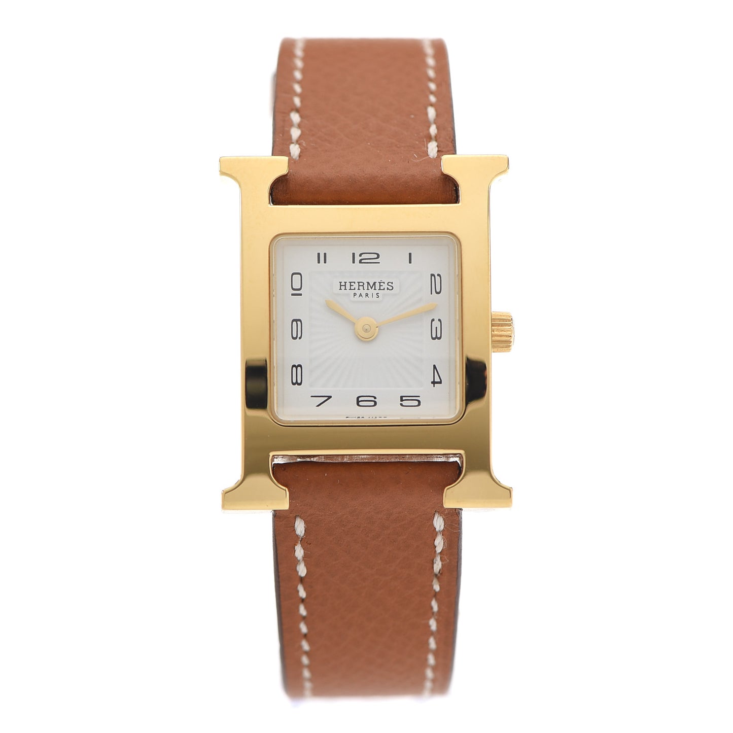 Stainless Steel Epsom 21mm Heure H Hour Quartz Watch Gold