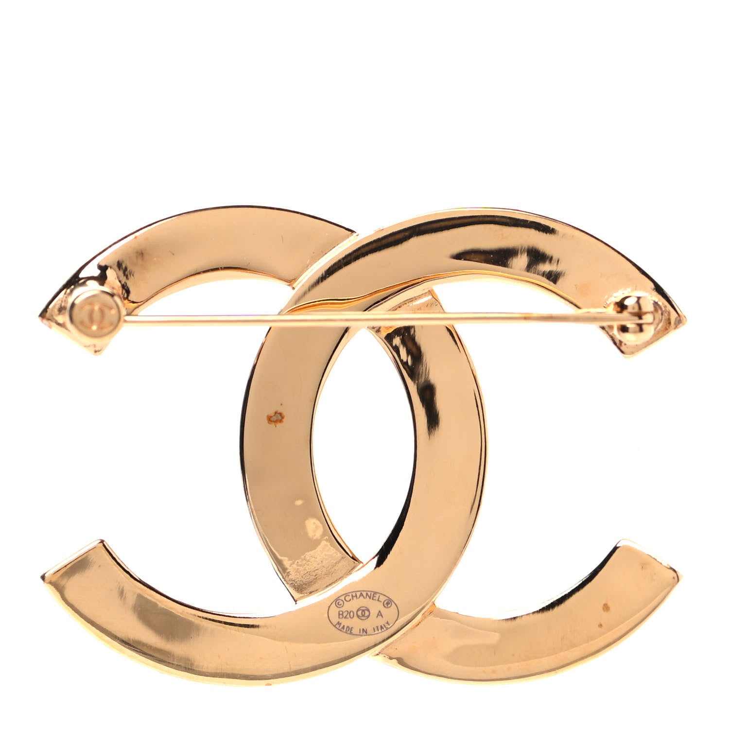 Chanel Metal Paris Button CC Large Brooch Gold 2 of 3
