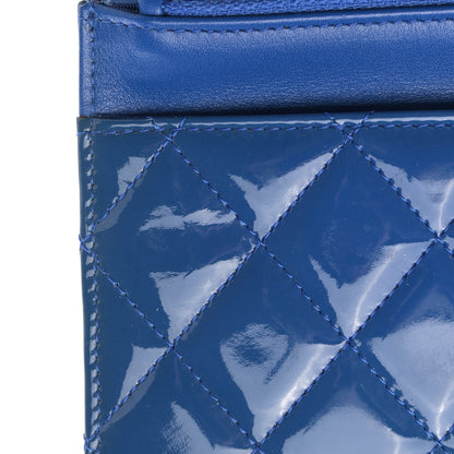 Chanel Patent Quilted Wallet On Chain WOC Dark Blue 16 of 17
