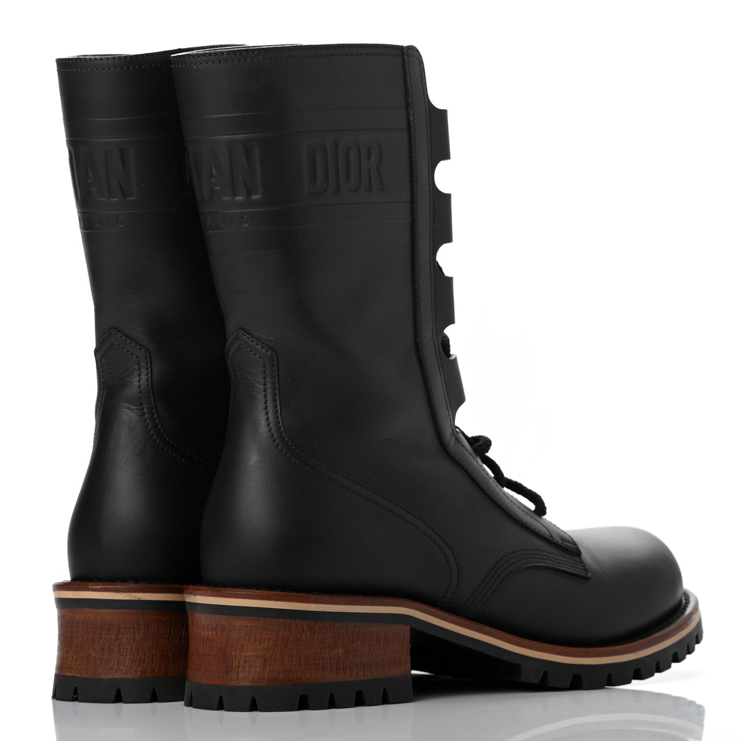 Calfskin Dior Quest 35mm Hiking Boots 39.5 Black