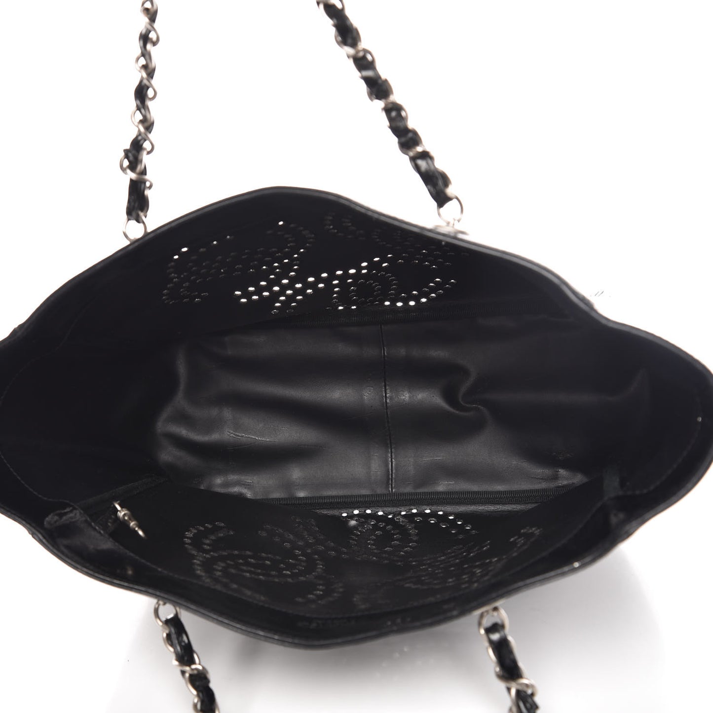 Patent Perforated CC Tote Black