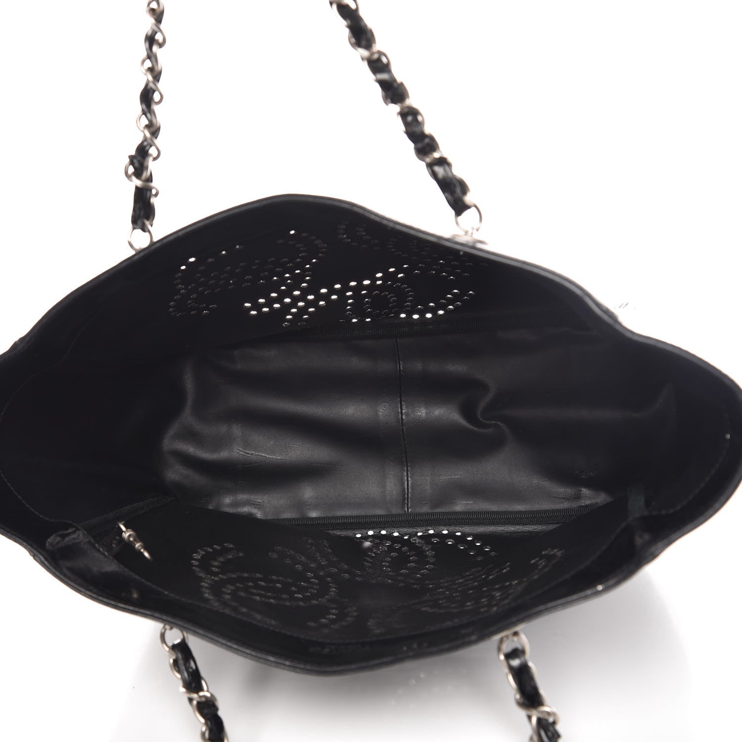 Chanel Patent Perforated CC Tote Black 5 of 13