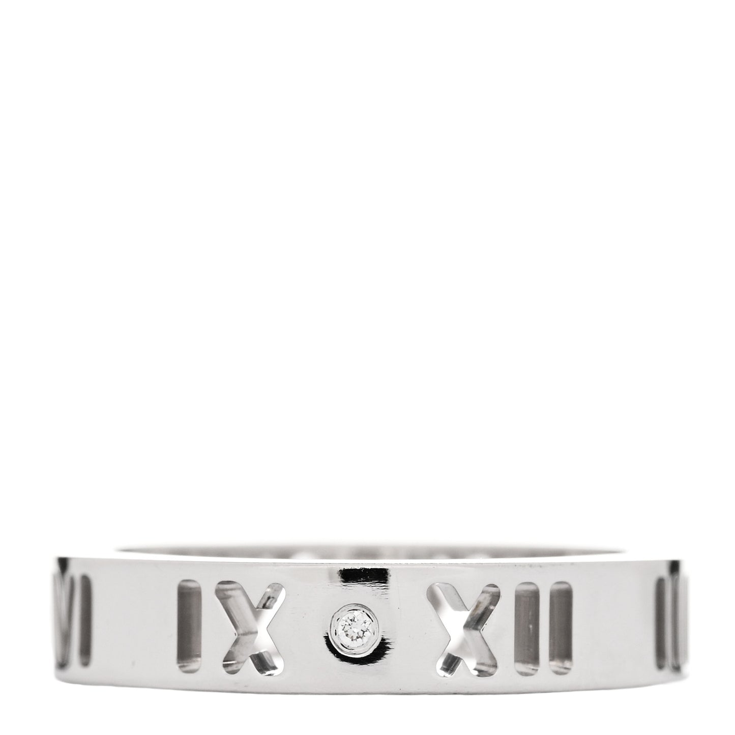 18K White Gold Diamond Atlas Pierced Ring 46 3.75