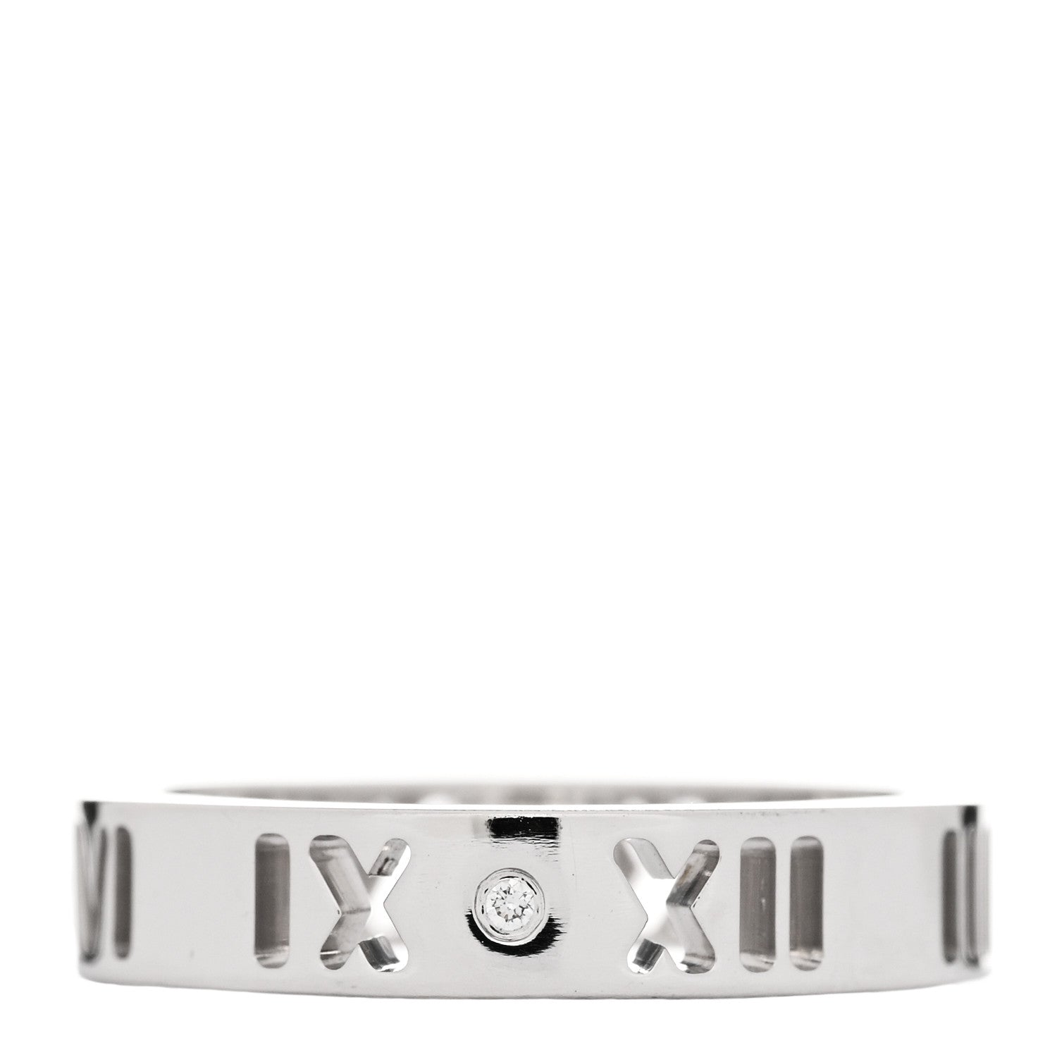 Tiffany 18K White Gold Diamond Atlas Pierced Ring 46 3.75 3 of 4