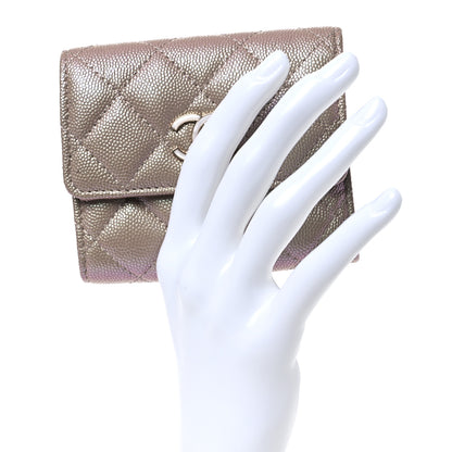 Chanel Iridescent Caviar Quilted Small Flap Wallet Beige 2 of 13