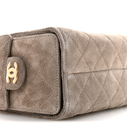 Chanel Suede Quilted Mini Chanel 25 Handbag Dark Grey 9 of 14