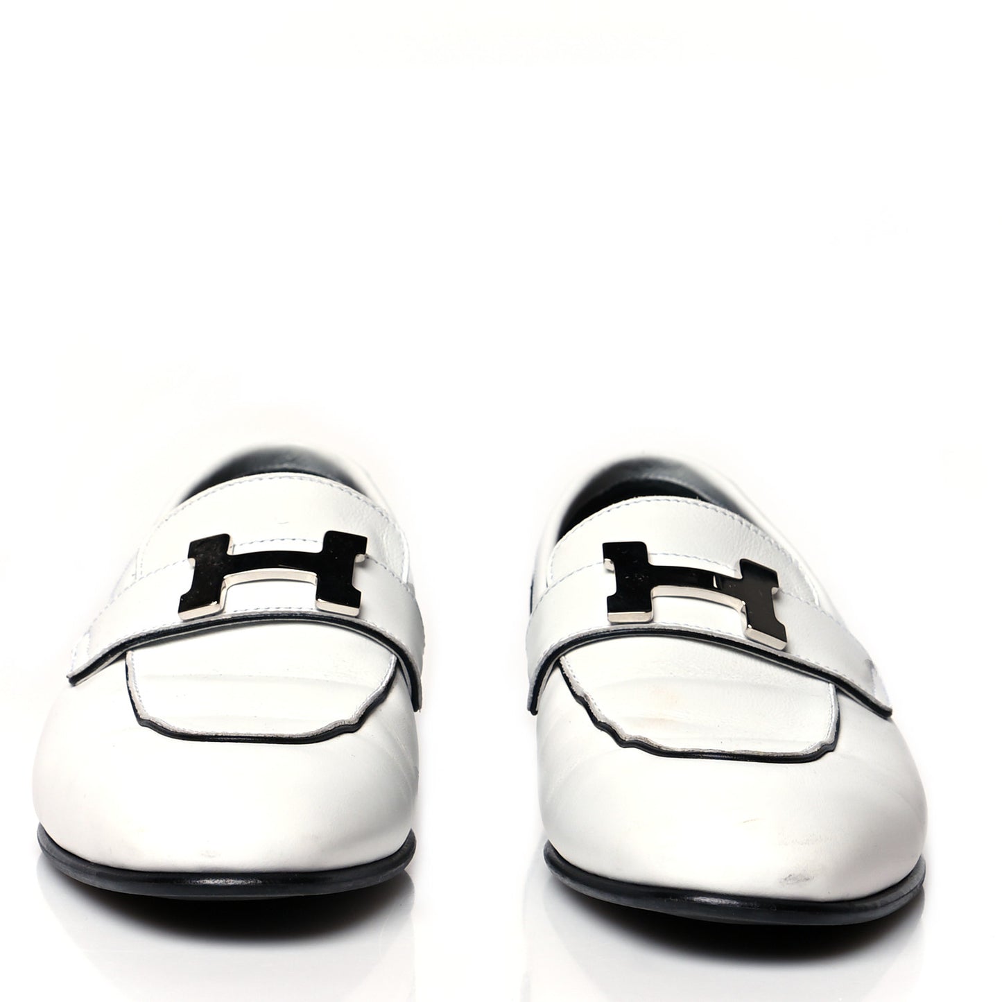 Calfskin Womens Paris Loafers 35.5 White