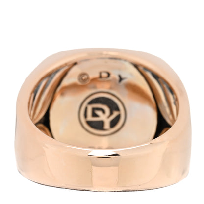 David Yurman 18K Rose Gold Cognac Diamond 18.6mm Streamline Signet Ring 61 9.75 3 of 4