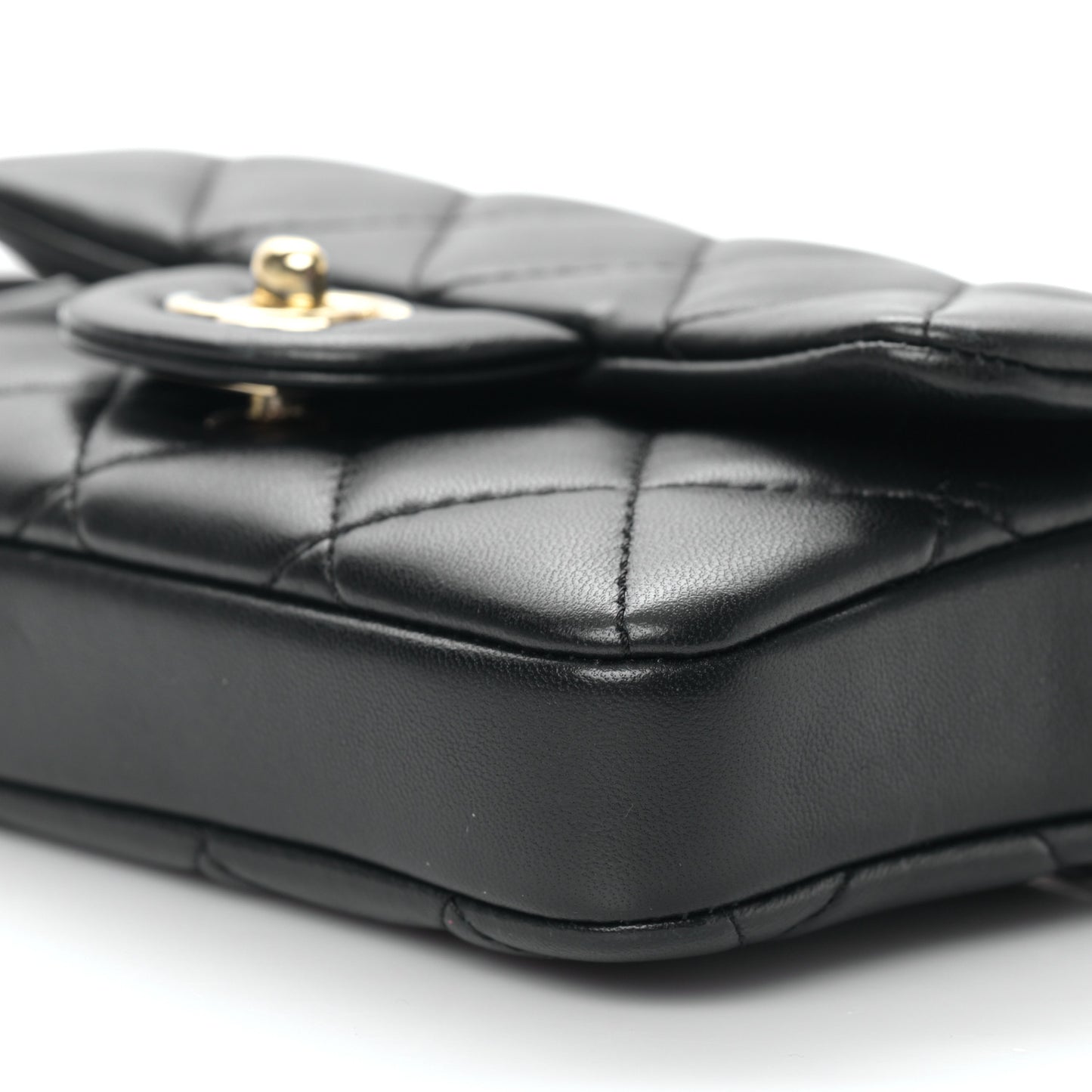 Lambskin Quilted Mini My Precious Waist Bag Black