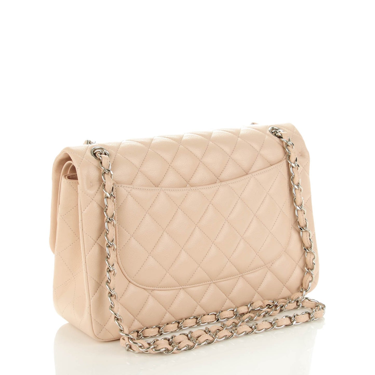 Caviar Quilted Jumbo Double Flap Light Pink
