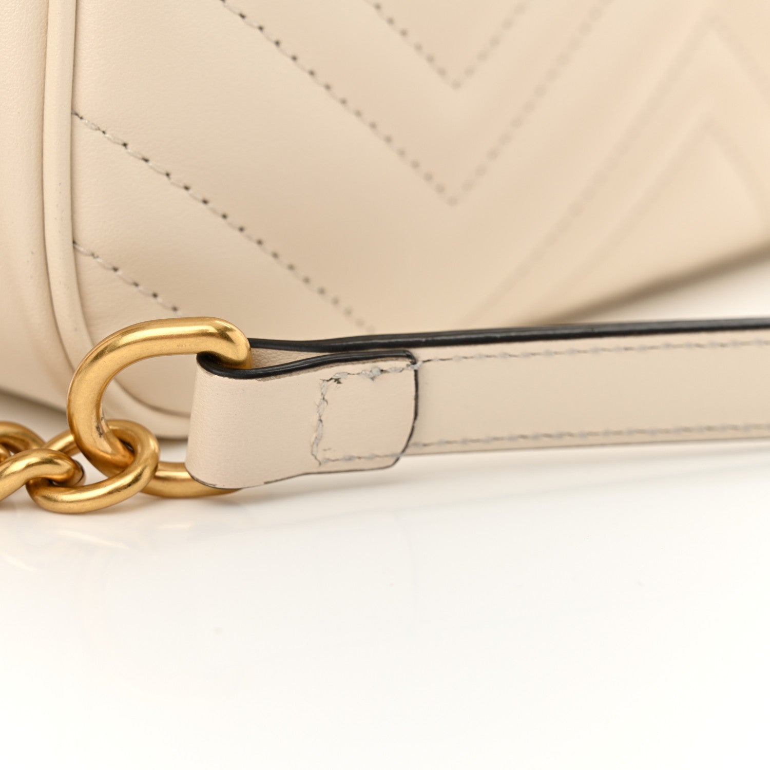 Gucci Calfskin Matelasse Small GG Marmont Chain Shoulder Bag White 13 of 13