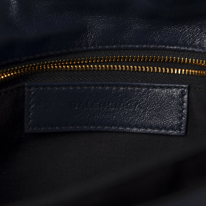 Balenciaga Chevre Gold Metallic Edge Hardware Envelope Clutch Bleu Nuit 9 of 11
