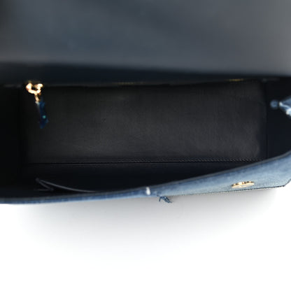 Dolce & Gabbana Calfskin Denim Patchwork Medium Miss Sicily Satchel Blue 5 of 10