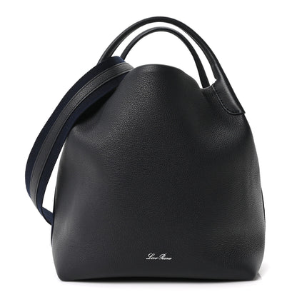 Loro Piana Grained Calfskin Large Bale Bag Navy Blue 1 of 10