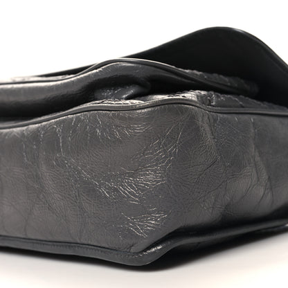 Saint Laurent Crinkled Calfskin Matelasse Monogram Large Niki Chain Satchel Storm 10 of 11