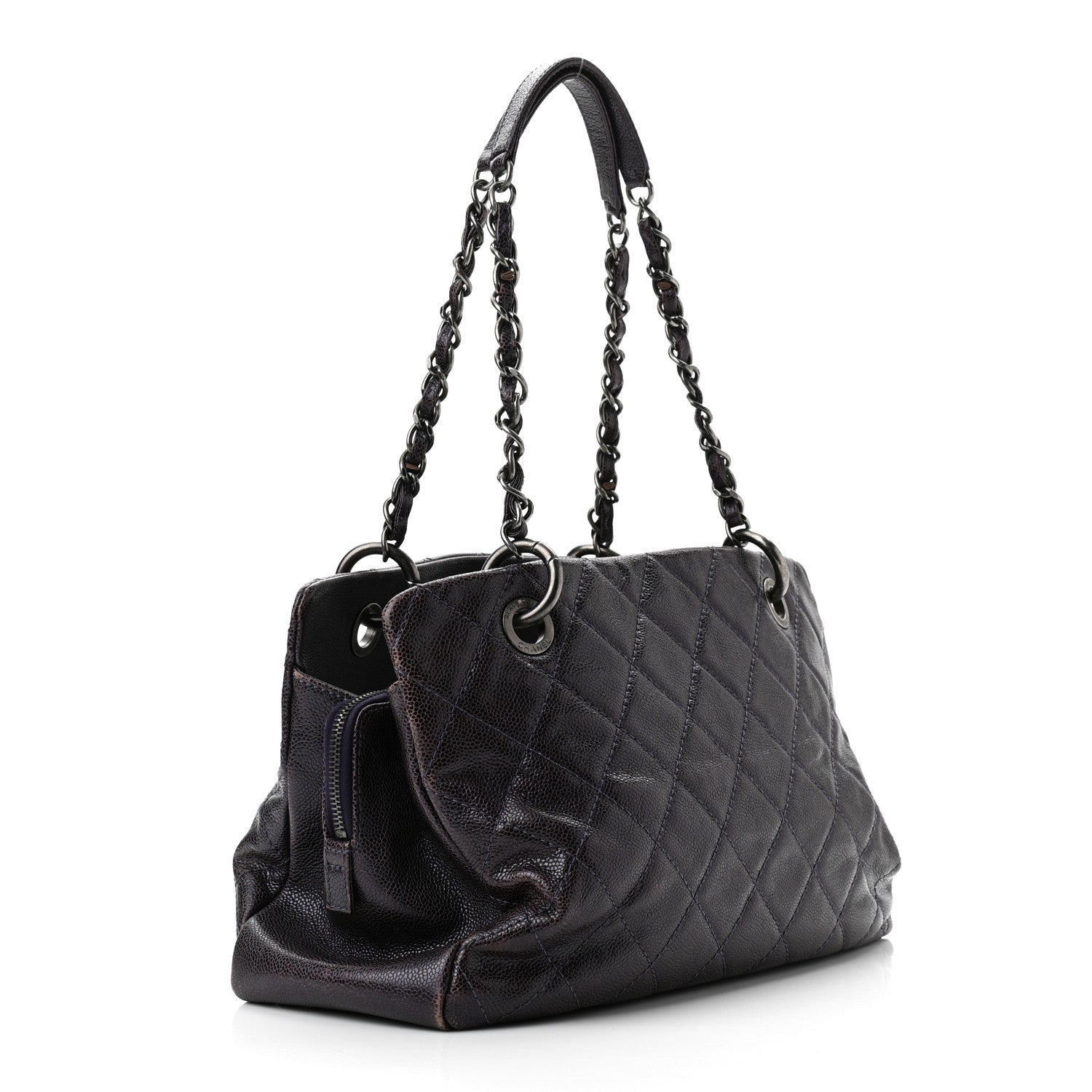 Chanel Iridescent Caviar Quilted Chic Shopping Tote Purple 3 of 11