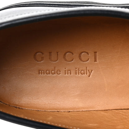 Gucci Cirano Lux Web Mens Horsebit Lug Sole Loafers 6.5 Black 8 of 9