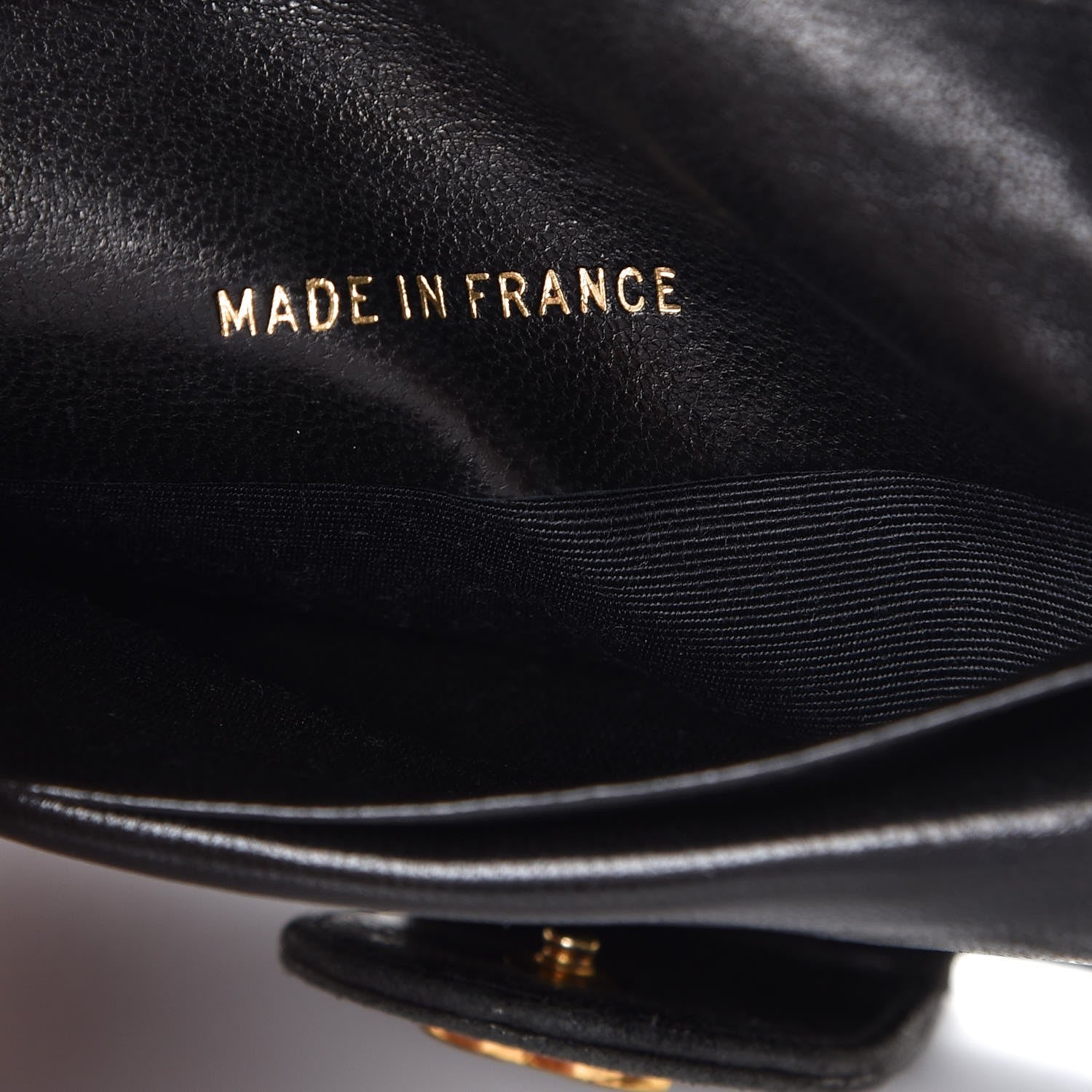 Chanel Lambskin Diamond Stitched Compact French Wallet Black 8 of 10