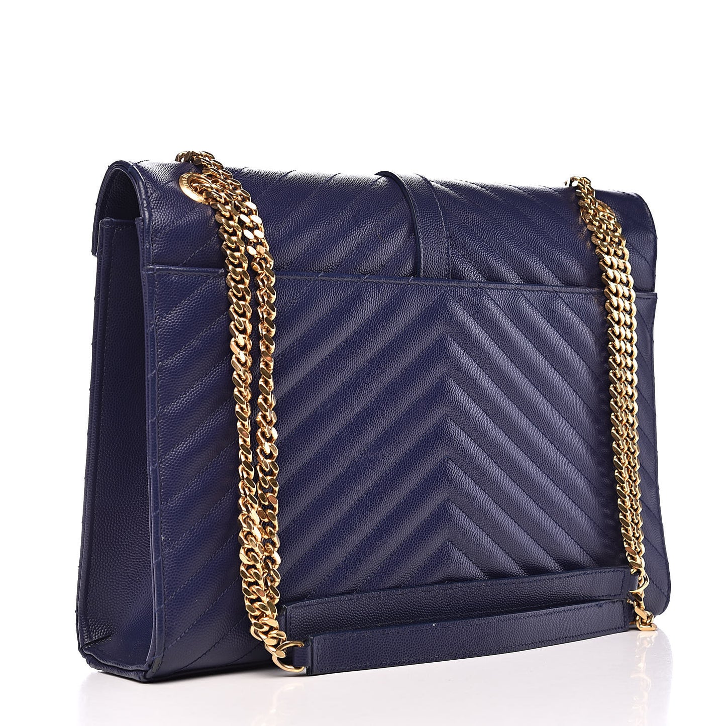 Grain De Poudre Matelasse Chevron Large Monogram Satchel Blue