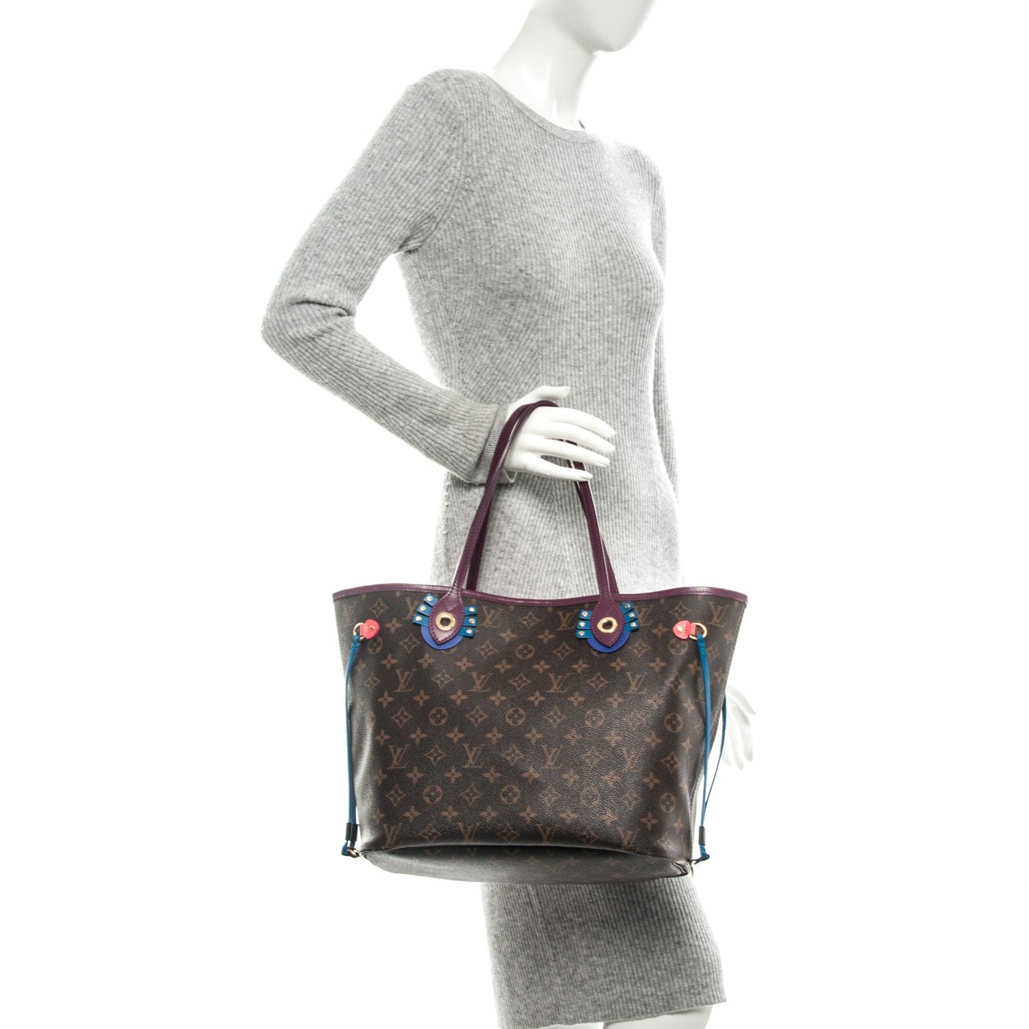 Louis Vuitton Monogram Totem Neverfull MM Magenta 2 of 7