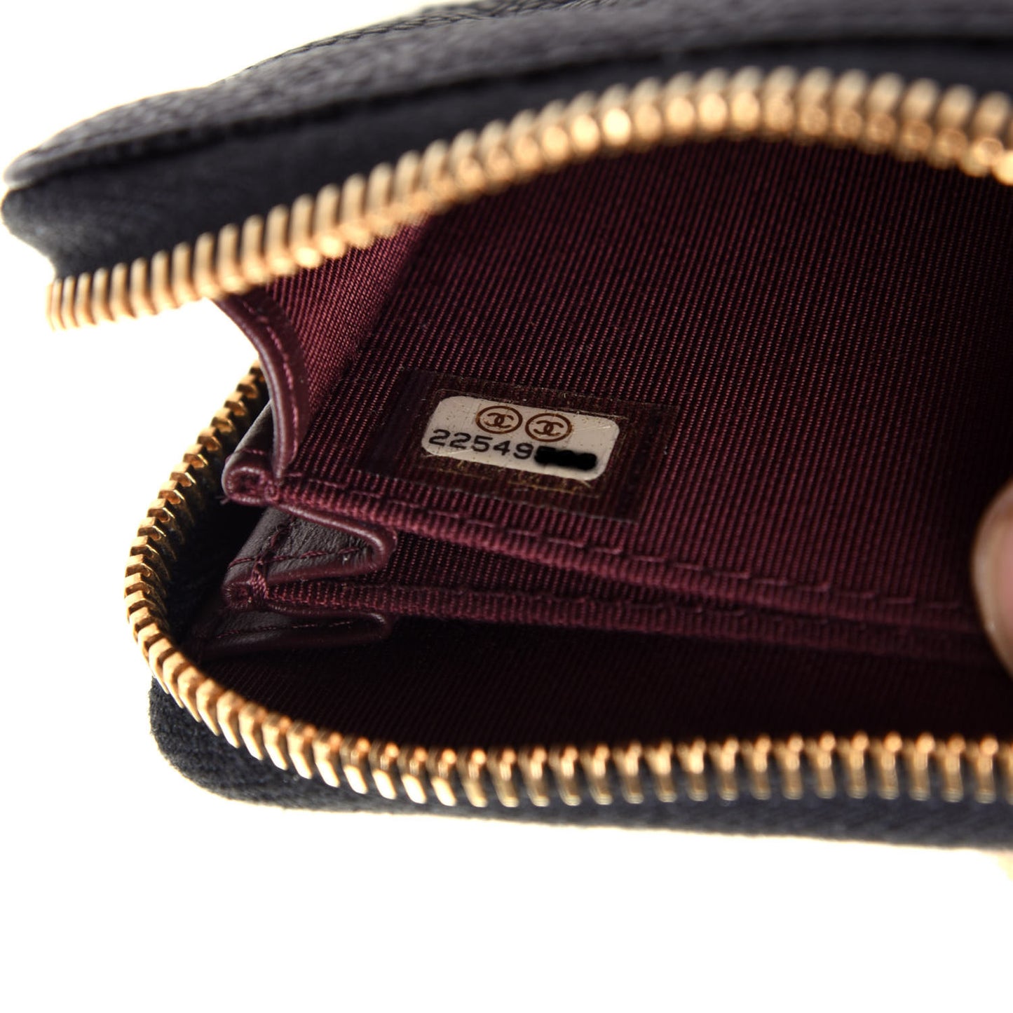 Caviar Quilted Zip Coin Purse Black