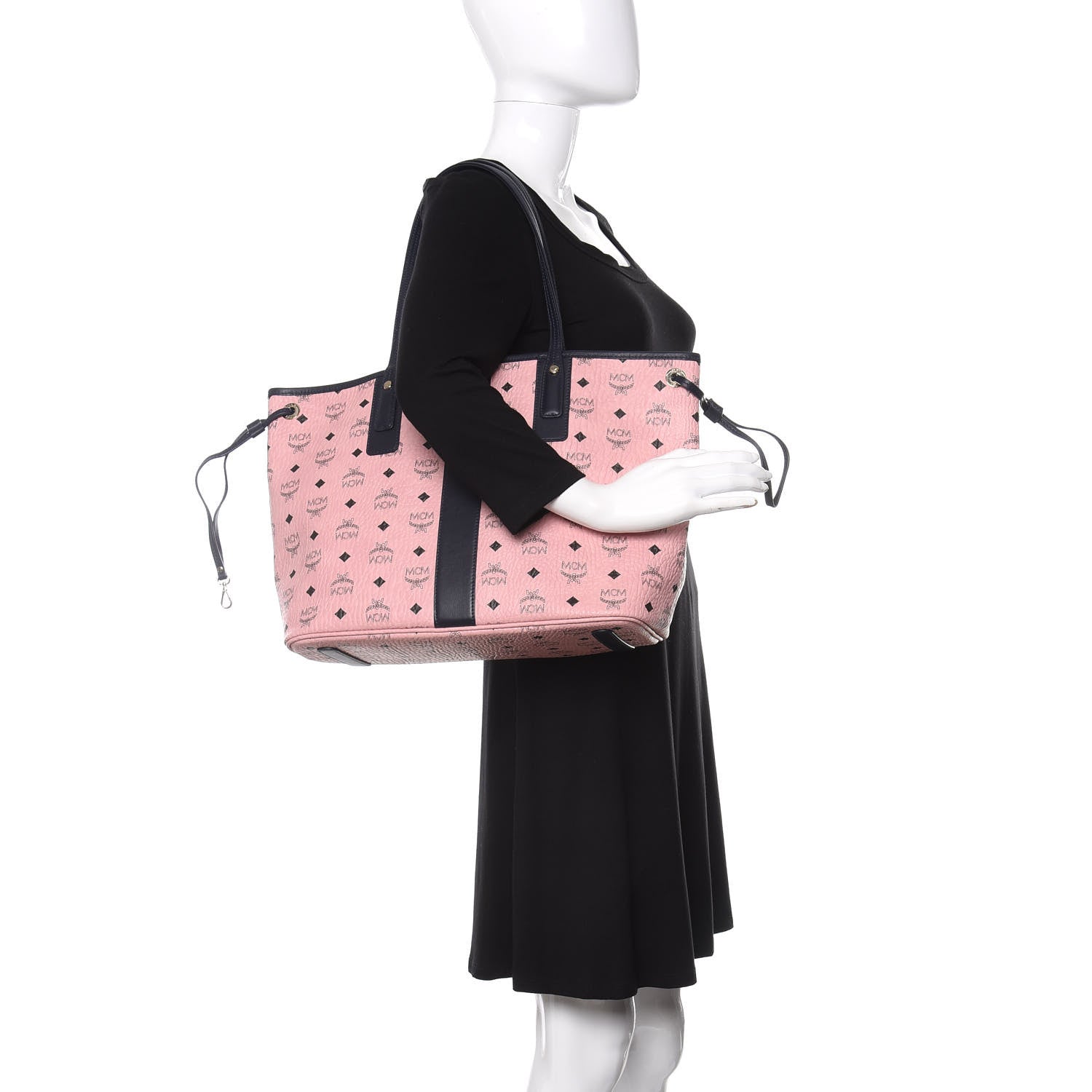 MCM Visetos Medium Liz Reversible Shopper Tote Soft Pink 2 of 9