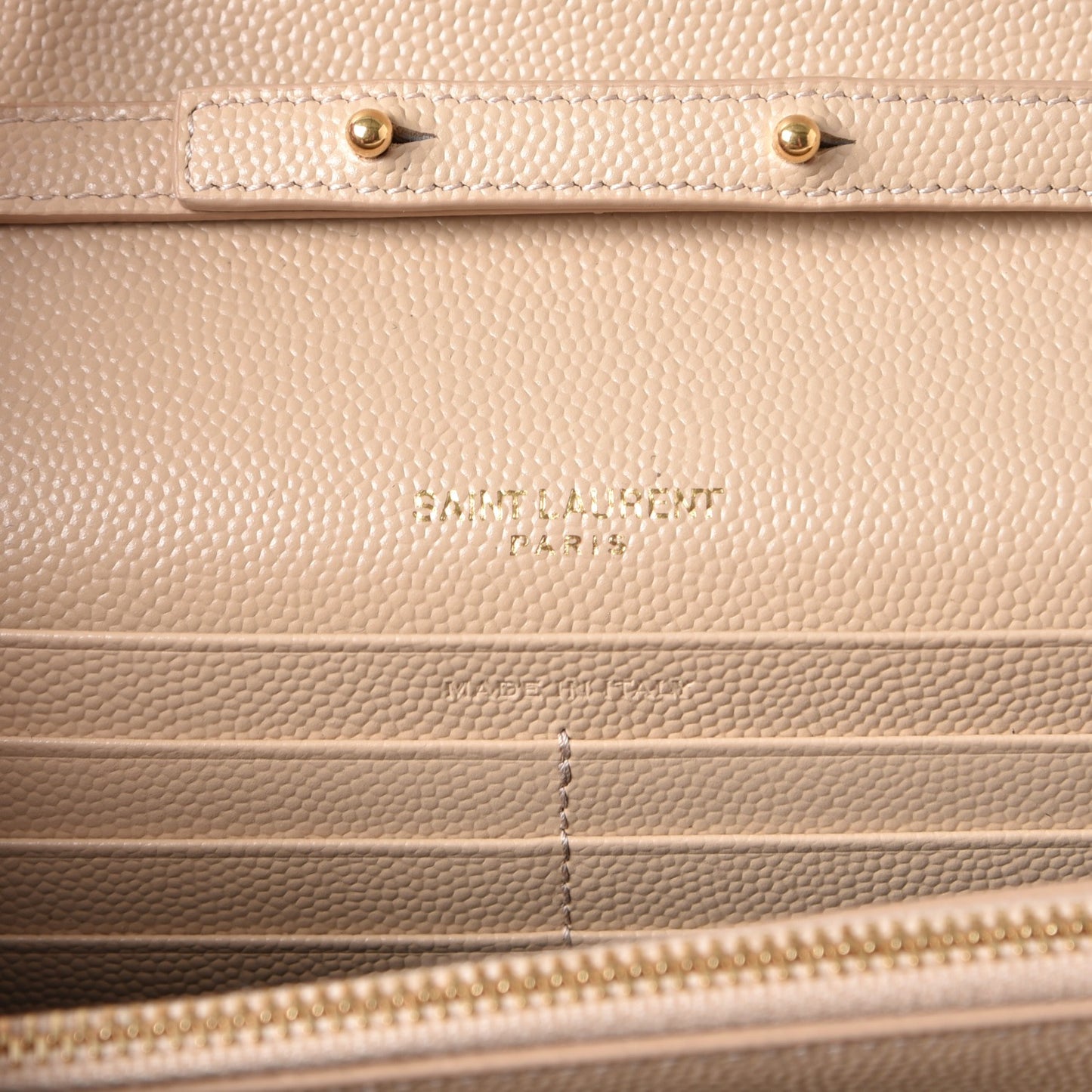 Grain De Poudre Matelasse Chevron Monogram Chain Wallet Nude Powder