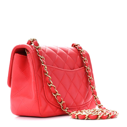 Chanel Lambskin Quilted Mini Square Flap Pink 3 of 12