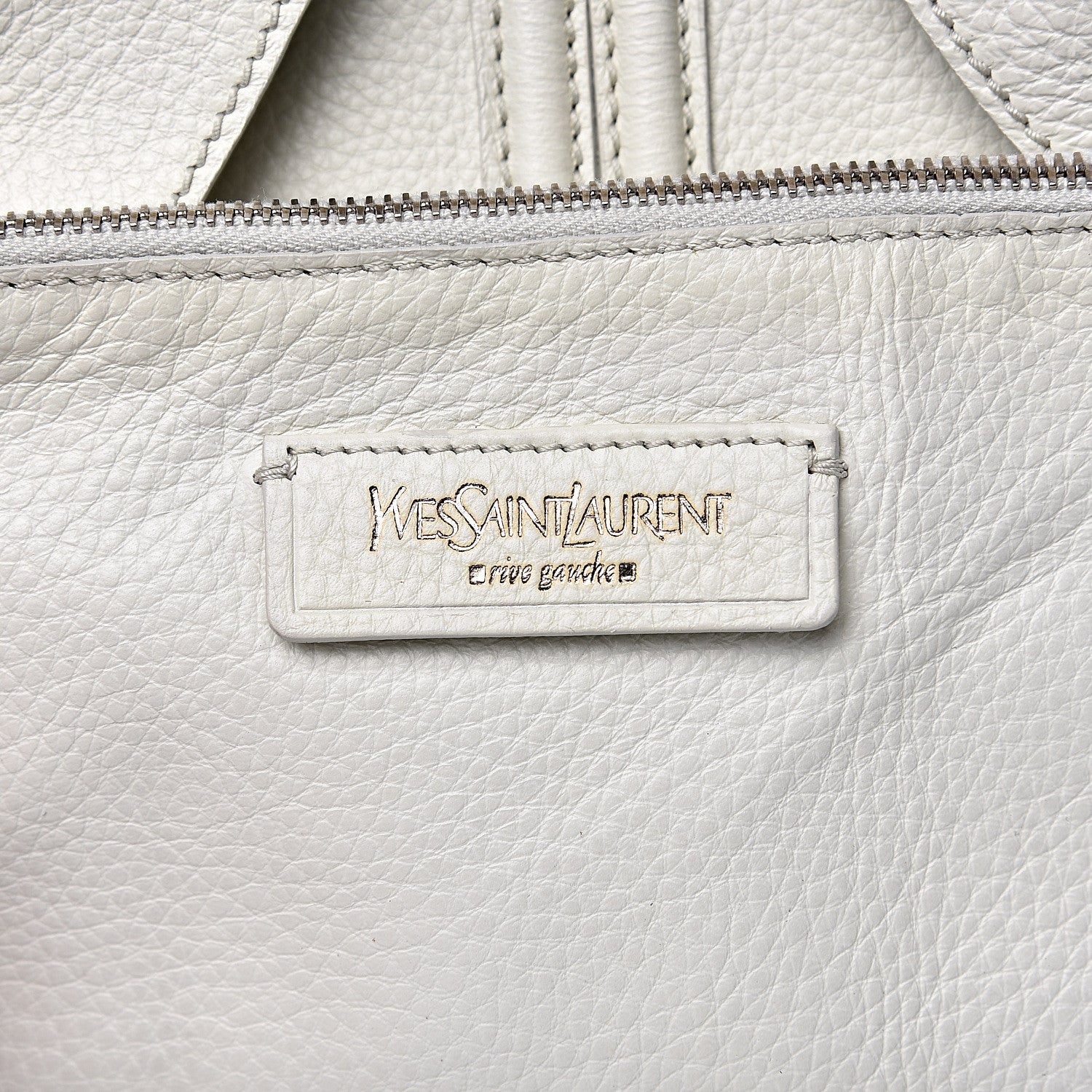 Saint Laurent Calfskin Large Y Bow Tote White 5 of 10