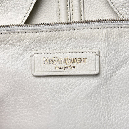 Saint Laurent Calfskin Large Y Bow Tote White 5 of 10