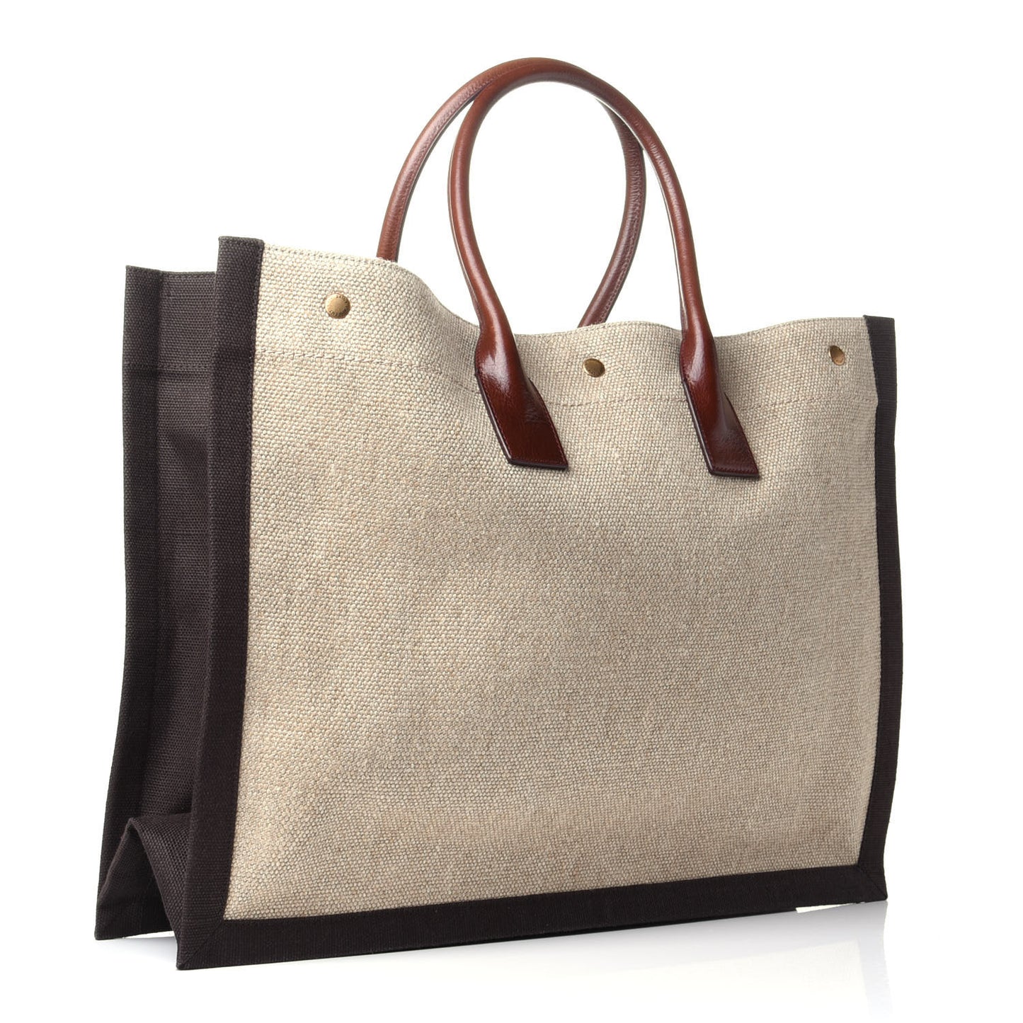 Linen Calfskin Rive Gauche Tote Natural