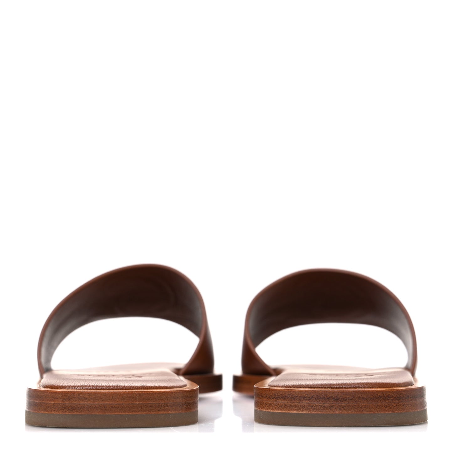 Calfskin Mule Flat Slides 37.5 Cuoio