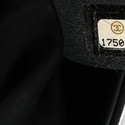 Chanel Glitter Glazed Calfskin Medium Boy Flap Black 7 of 15